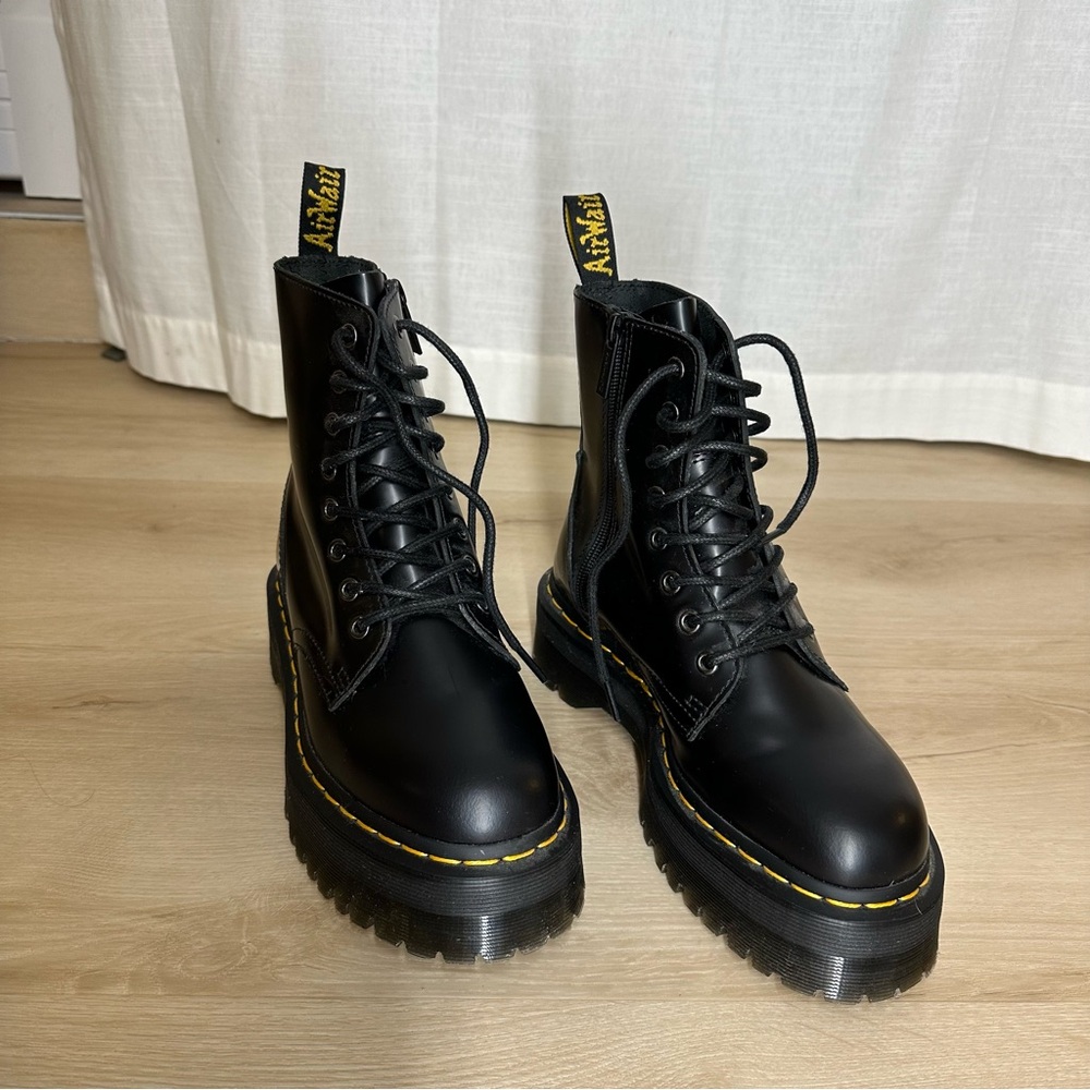 Dr. Marten’s Women’s Jadon Platform Leather Boots - Polished Smooth Black